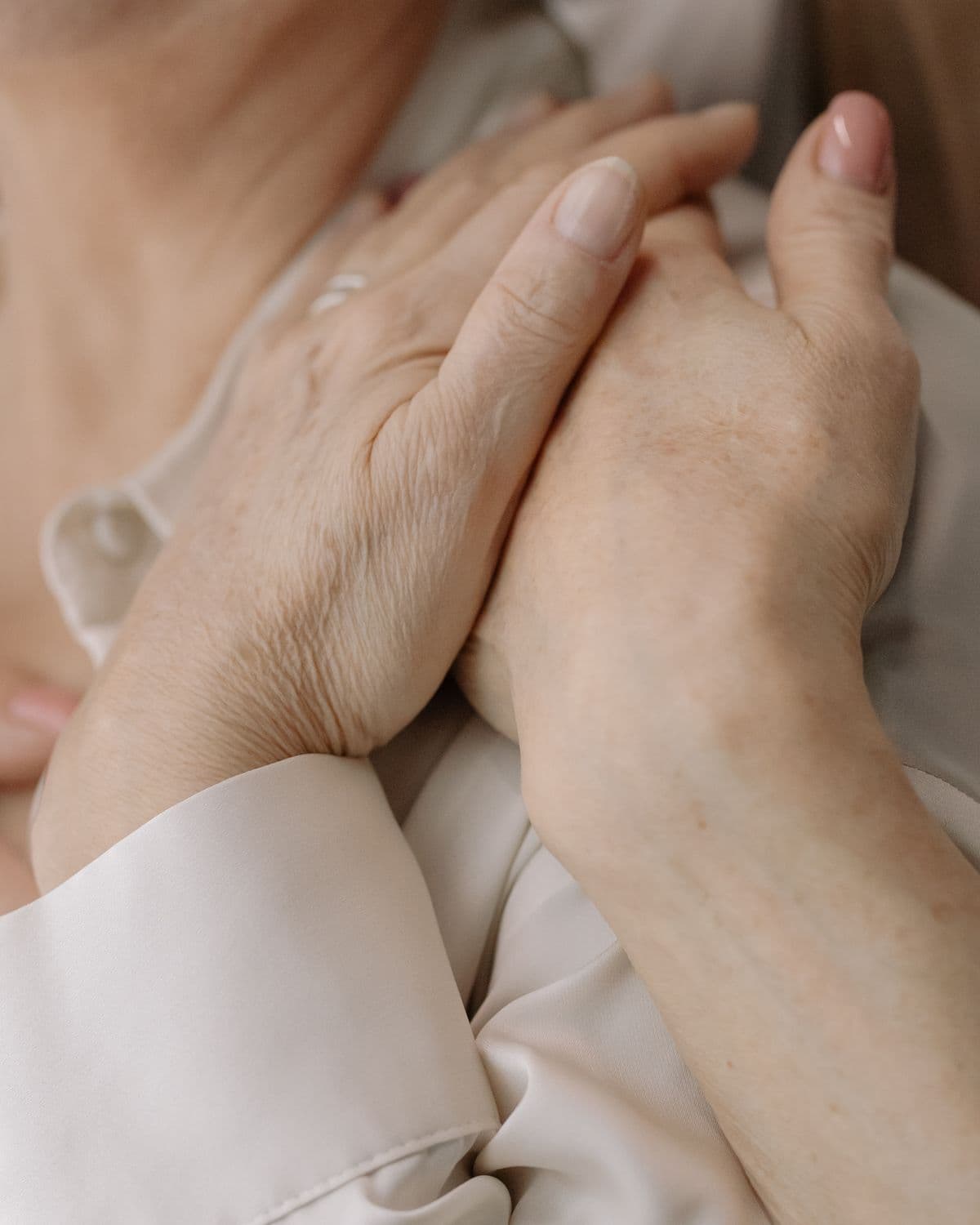 Tender hands offering comfort